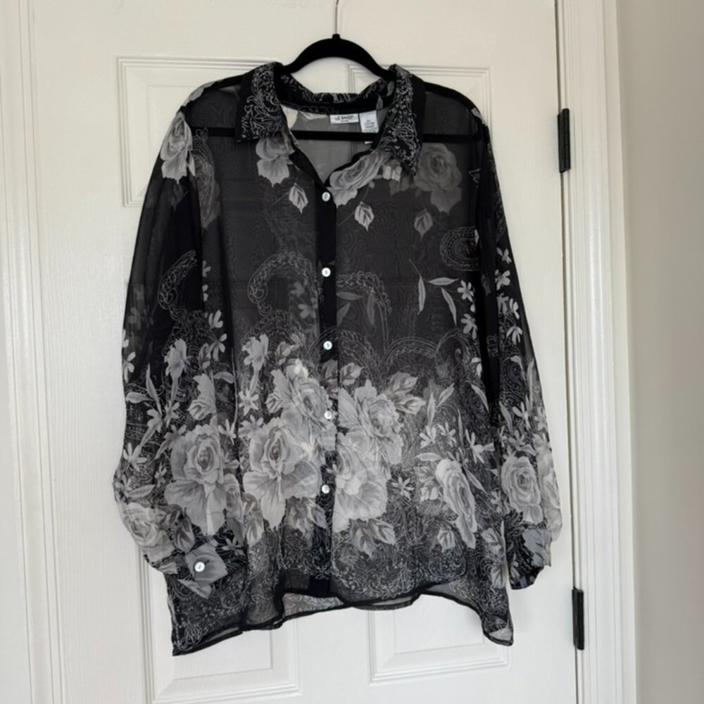 vintage sheer top (plus size)